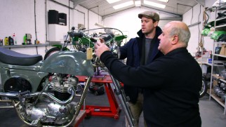 Armie Hammer gets a tour of the Mtisse Motorcycle factory.