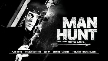 The Man Hunt Blu-ray menu is all business.