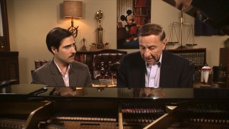 Jason Schwartzman chats with Richard Sherman, the man he portrays in "Saving Mr. Banks."