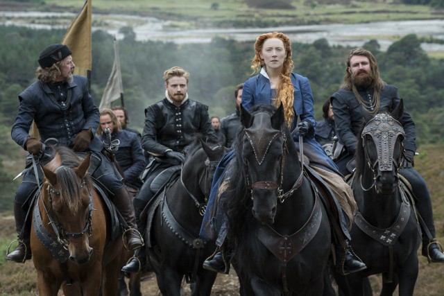 "Mary Queen of Scots" stars three-time Academy Award nominee Saoirse Ronan as 16th century Scottish monarch Mary Stuart.