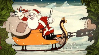 The Disney Intermission music videos apply a wreathy border around seasonal shorts, including ones not featured here ("Santa's Workshop").
