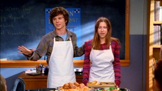 Axl (Charlie McDermott) and Sue (Eden Sher) are partners on a project in their shared life skills class.