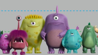 The characters from Monsters Inc . presented in the audiodescriptoin
