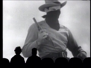 Things are mixed up with Dr. Forrester and TV's Frank briefly taking silhouette duties on the generic western "Last of the Wild Horses."