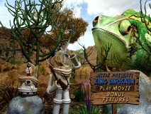 Tom Servo and Croooow are "terrorized" by King Dinosaur on the first disc of Volume 23's main menu.
