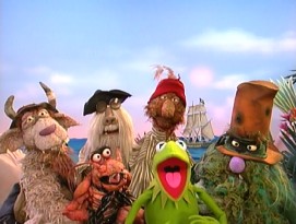 Kermit leads pirate Muppets in the Muppet Treasure Island Sing Along video-sourced "Let the Good Shine Out."