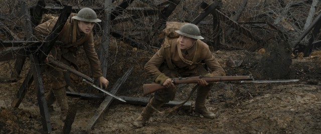 In "1917", two young British Lance Corporals (Dean-Charles Chapman and George MacKay) are given the dangerous task of delivering an important message.