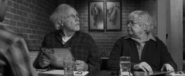 Meatloaf isn't on the menu, but that doesn't stop Woody (Bruce Dern) from trying to order it at the Back Road Steakhouse, to the disapproval of his wife Kate (June Squibb).