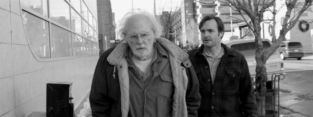 A father (Bruce Dern) and son (Will Forte) take a road trip together in Alexander Payne's "Nebraska."