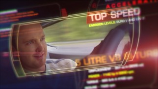 The Need for Speed Blu-ray menu plays clips among an assortment of dashboard graphics.