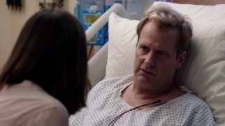 In the Season 1 finale, a hospitalized Will (Jeff Daniels) isn't sure he wants to return to his job, if he even still has a job to return to.