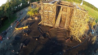 This overhead shot illustrates the vast scope of the Ark set built in Iceland.