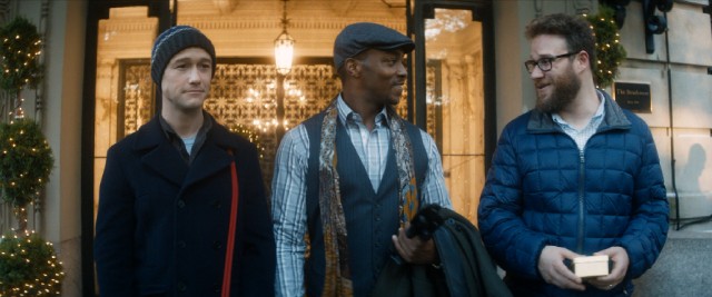 In "The Night Before", three friends (Joseph Gordon-Levitt, Anthony Mackie and Seth Rogen) are excited to spend one final Christmas Eve together on the town.