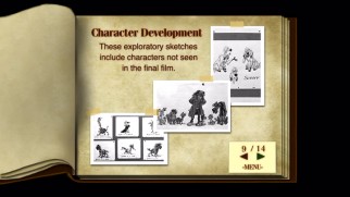 Sketches of characters not in the final film are among the highlights of the DVD's 14-page Oliver & Company Scrapbook.