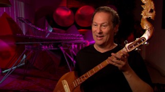 Interviewed in front of his signature Cristal Bachet, composer Cliff Martinez shows off other instruments he used  on the "Only God Forgives" score.