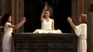 Witches intend to sacrifice Klaus and Hayley's newborn baby in the Season 1 finale.