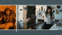 A still of River (Matthew Mindler) and video of Nat (Zooey Deschanel) briefly share the Blu-ray menu screen.