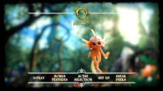 A river fairy pops up on the DVD's "projected" main menu.