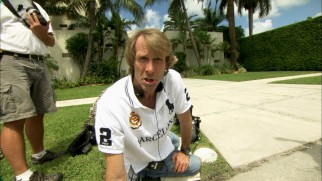 Michael Bay keeps a close eye on the grounds of his Miami Beach mansion in which he allowed the film to shoot.