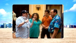 Kevin James, Raini Rodriguez, and Justin Henrie take direction from Andy Fickman in this photo gallery still.
