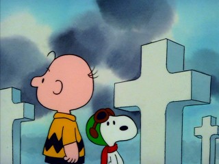 Charlie Brown and Snoopy get serious at Omaha Beach in "What Have We Learned, Charlie Brown?"