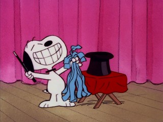 Snoopy shows off his magician skills in "It's Magic, Charlie Brown."
