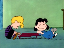 Schroeder and Lucy share a moment in "Is This Goodbye, Charlie Brown?"