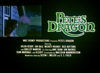 Elliott shows up outside Pete's window among a theatrical reissue trailer's credits block.