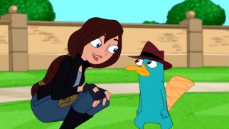 Agent P (Perry the Platypus) teams with Canadian agent Lyla Lolliberry to stop Doofenshmirtz on a train ride over the international border.