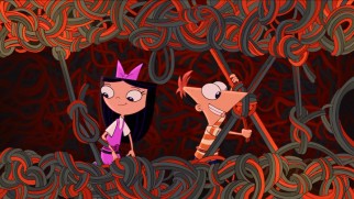 Isabella and Phineas do their part to unravel a giant Gordian Knot in "Knot My Problem."