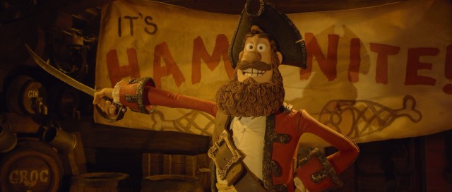 The Pirate Captain (voiced by Hugh Grant) reveals the best thing about being a pirate: Ham Nite!