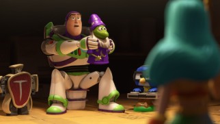 Buzz Lightyear gets stuck in a support group for abandoned kids' meal toys in the Toy Story Toon "Small Fry."