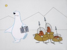A polar bear distracts hunters "Somewhere in the Arctic" with The Temptations' "My Girl."