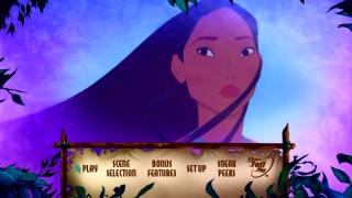 Pocahontas appears on her new DVD's main menu.