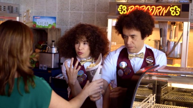This movie theater sells artisan food at their concession stand.
