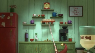 Magee's short assistant struggles to get coffee for his boss in "Tiny's Big Adventure."