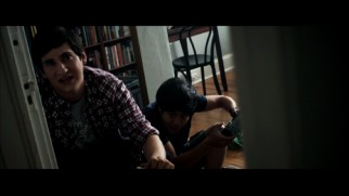 David's friends and sister prank him with a blow-up doll in this alternate opening.