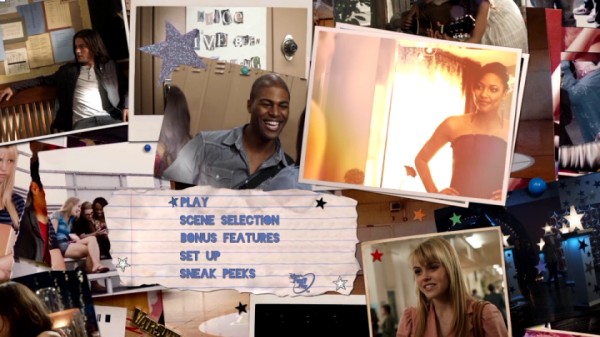 The DVD main menu for Disney's "Prom" is almost identical to its Blu-ray equivalent.