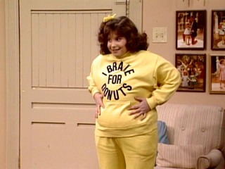 A visit from second cousin Louise (Danielle Rioux) prompts a parade of fat jokes, most of them from her.