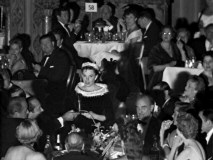 Judy Garland gives a short speech for the crowd gathered at the Cocoanut Grove for the wee morning hours' premiere after party.