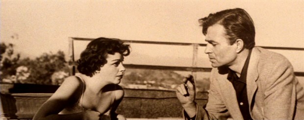 The 1983 restoration of "A Star is Born" occasionally uses sepia-toned photos (such as this rooftop shot of Esther and Norman) to reconstruct deleted scenes whose film went missing.