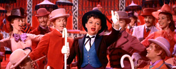 The newly-rebranded Vicki Lester (Judy Garland) gives her all in the star-making, act-closing "Born in a Trunk" medley.
