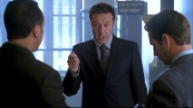 District attorney Nick Balco (Currie Graham) offers the press a resolute sound bite while prosecuting a pedophiliac rapist for murder in "Bagels and Locks."