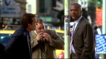 Outdoor shots are rare, since LA has to stand in for NYC, but Marcus (J. August Richards) gives us one when he takes his chat with gruff police detectives (Sonny Marinelli, Alex Sol) to the streets.