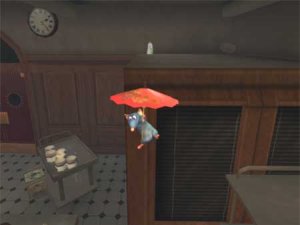 That's not Mary Poppins, it's just Remy with a drink umbrella!