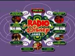 The main and only menu for Disc 2, the Music Videos DVD, of "Radio Disney Jams 9."
