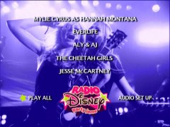 Aly and AJ claim their share of the quick-changing animated Main Menu of the "Radio Disney Party Jams" concert DVD.