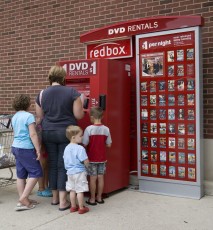 Some families rent from Redbox machines outside grocery stores.