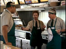 Rick the Manager (guest star Seth Green) makes undercover life difficult for temporary fast food employees Jones and Garcia (Carlos Alazraqui).