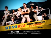 The eight leads of Reno 911! get a moment together in Disc 1's animated main menu.